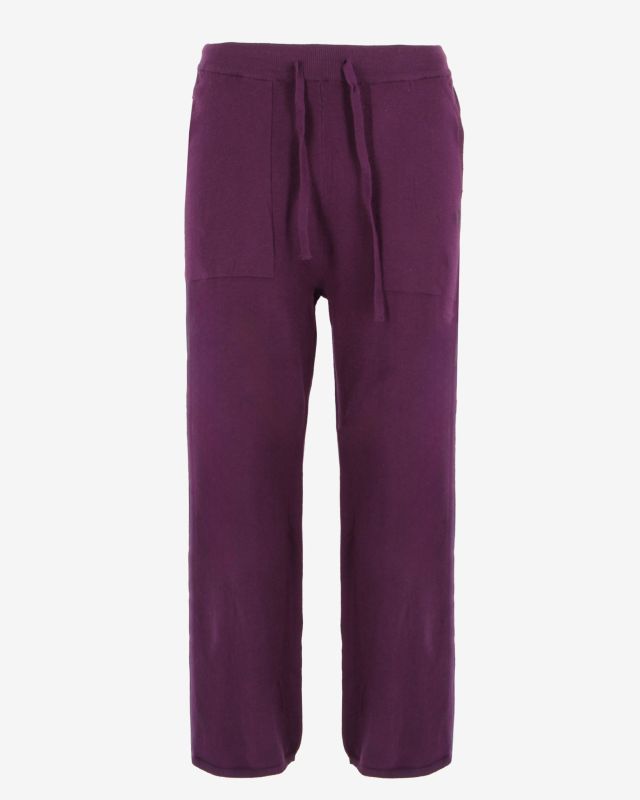 Prodotto: TATOO - PANTALONE PALAZZO IN MAGLIA VIOLA DA DONNA