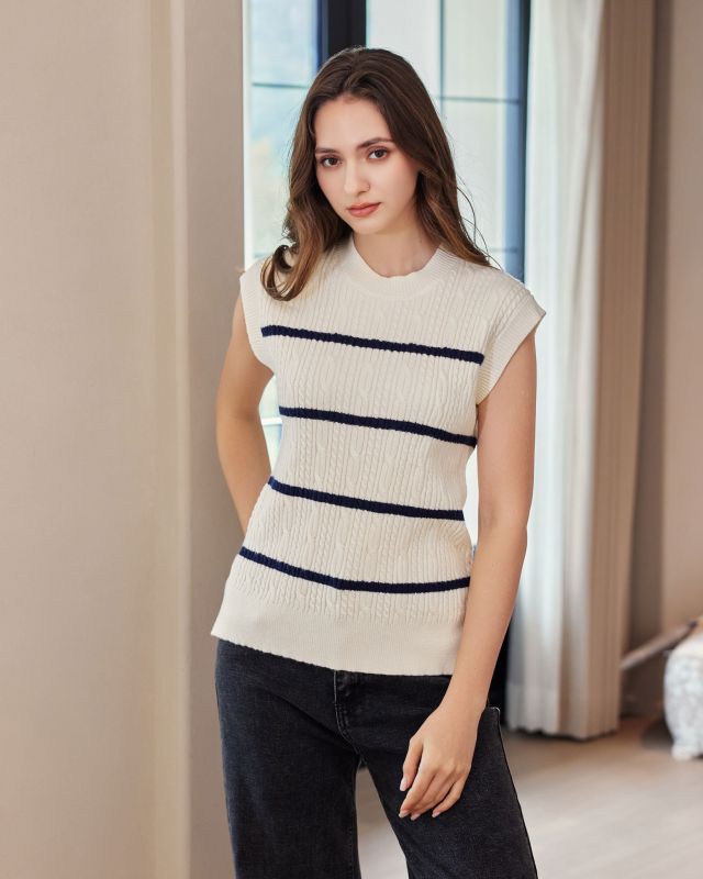 Prodotto: BACHATA - Gilet a maglia grigio da donna