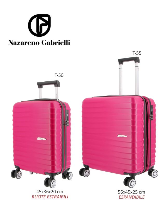 Prodotto: NAZARENO GABRIELLI - TROLLEY FUXIA IN ABS 4 RUOTE