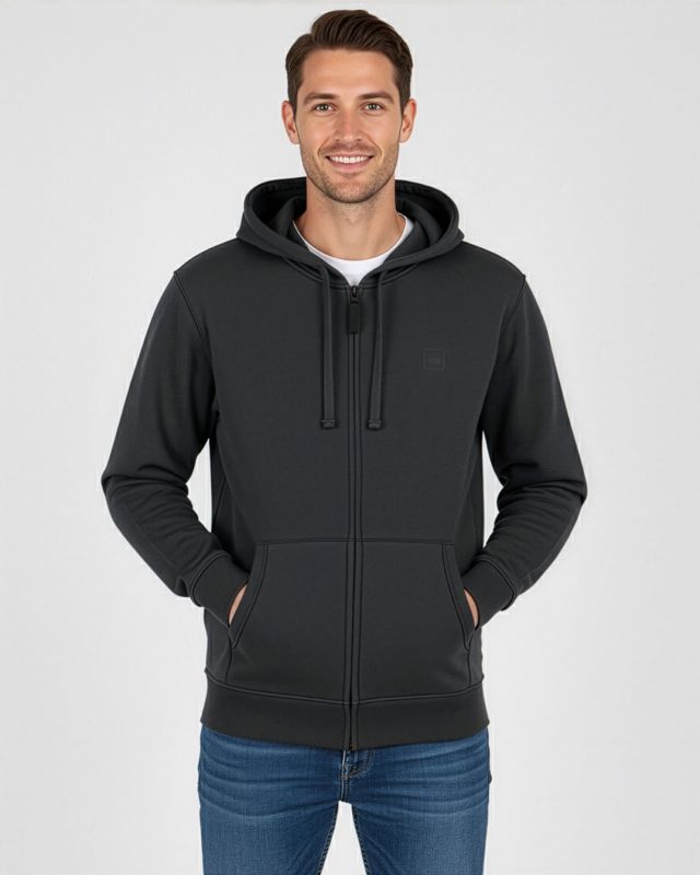 Prodotto: CARRERA - FELPA CON ZIP INTERA E CAPPUCCIO GRIGIO SCURO DA UOMO