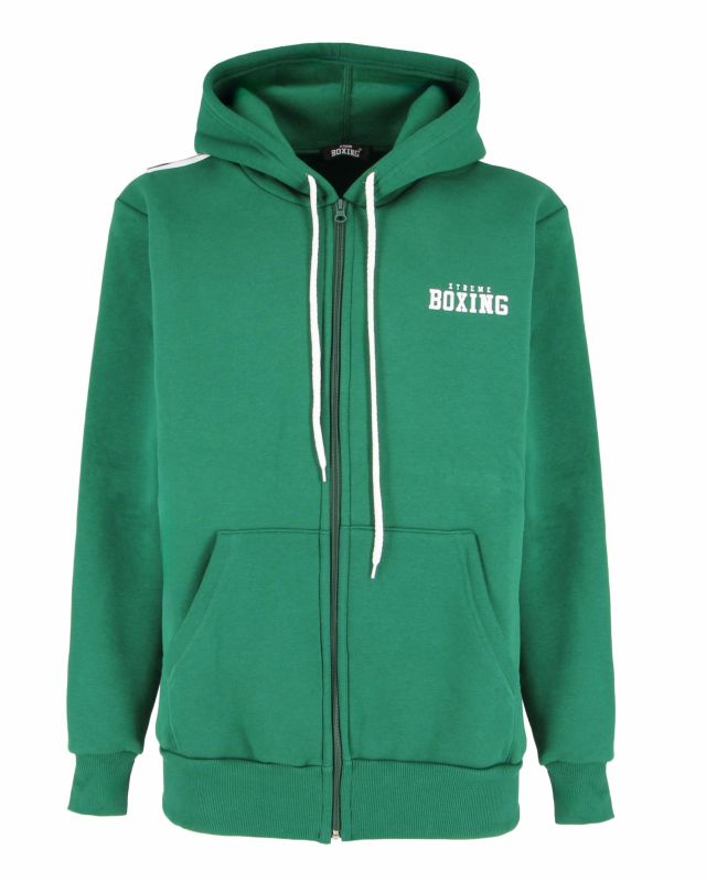 Prodotto: XTREME BOXING - FELPA VERDE DA UOMO FULL ZIP CON CAPPUCCIO