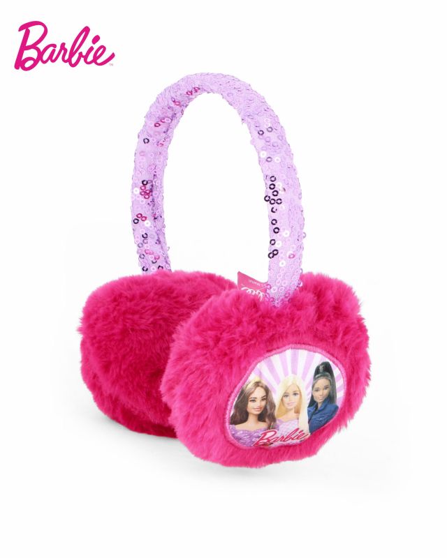 Prodotto: BARBIE - Paraorecchie bimba viola in peluche con paillettes sul cerchietto