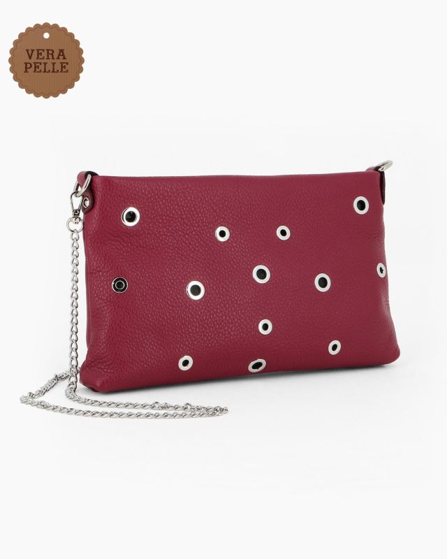 Prodotto: DIVAS - Tracolla rubino in VERA PELLE con occhielli