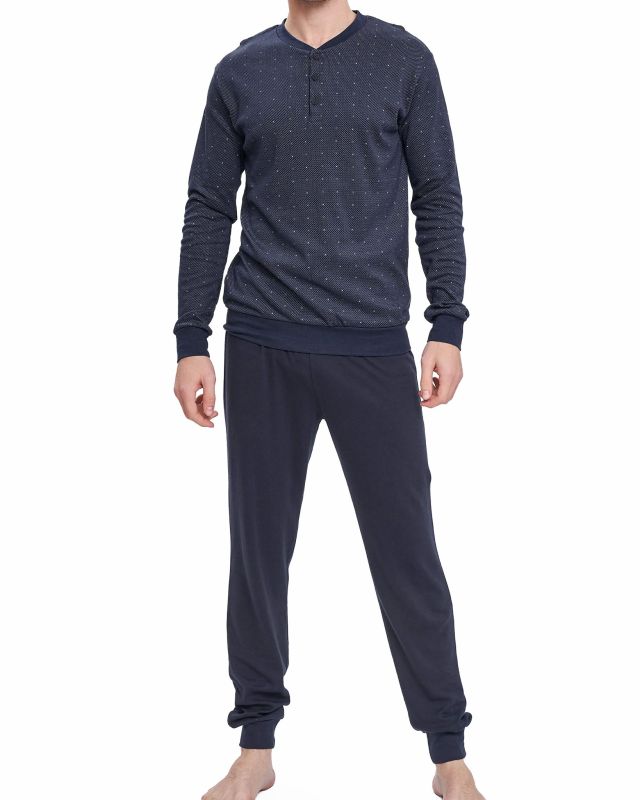 Prodotto: ENRICO COVERI - PIGIAMA MANICA LUNGA BLU IN COTONE INTERLOCK