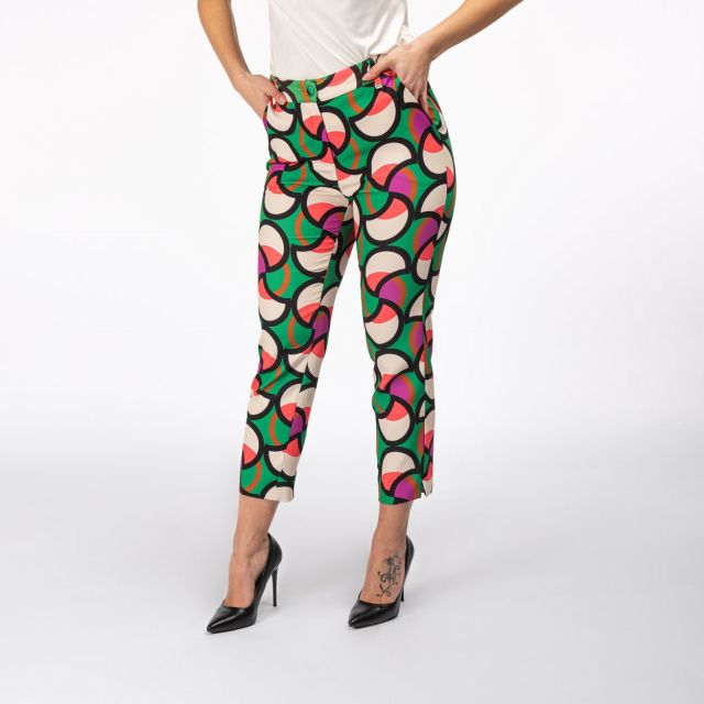 Prodotto: PAQUITA - PANTALONE VERDE TASCA AMERICA E FANTASIA CERCHI