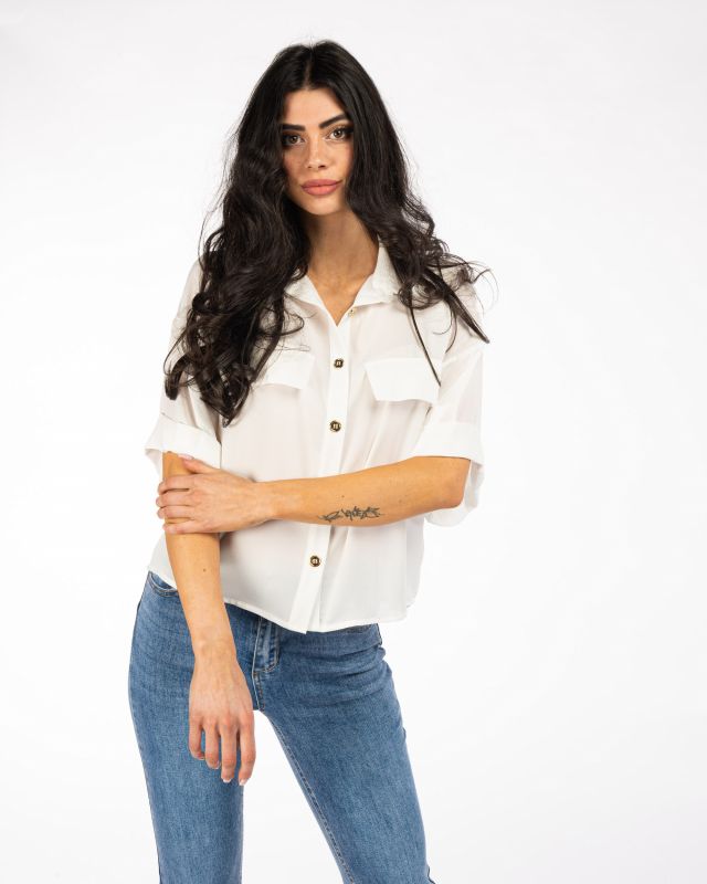 Prodotto: PAQUITA - CAMICIA MANICA BOTTONI IN ORO