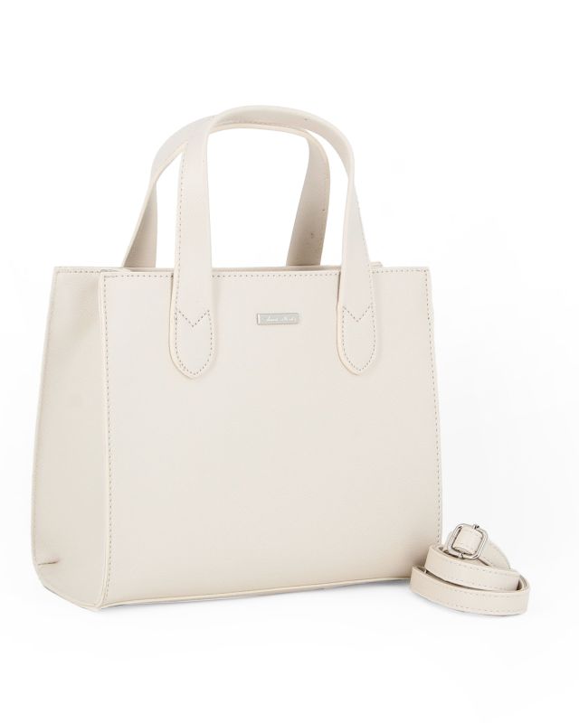 Prodotto: ANNES NICOLE -Borsa due manici crema con tasca posteriore, tracolla removibile