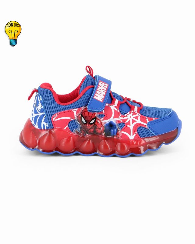 Prodotto: SPIDERMAN - Sneakers blu da bambino con luci e strappo, numerata 24/31