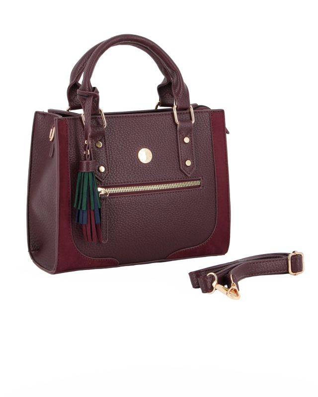 Prodotto: BORSA A MANO C/LATI SCAMOSCIATI+PENNACC.