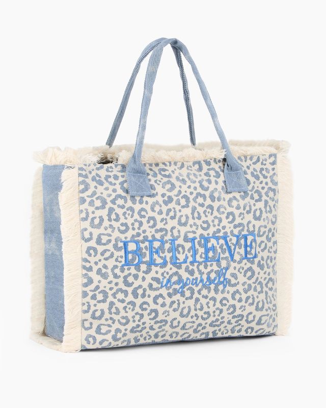 Prodotto: BORSA MARE LEOPARD.BELIEVE IN YOURSELF