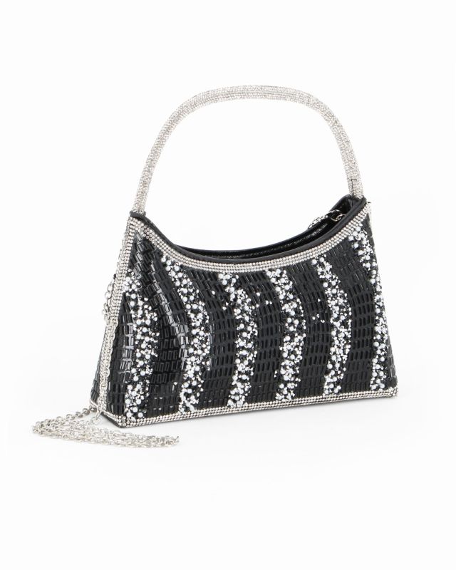 Prodotto: DIVAS - Minibag nera in strass, catenina removibile