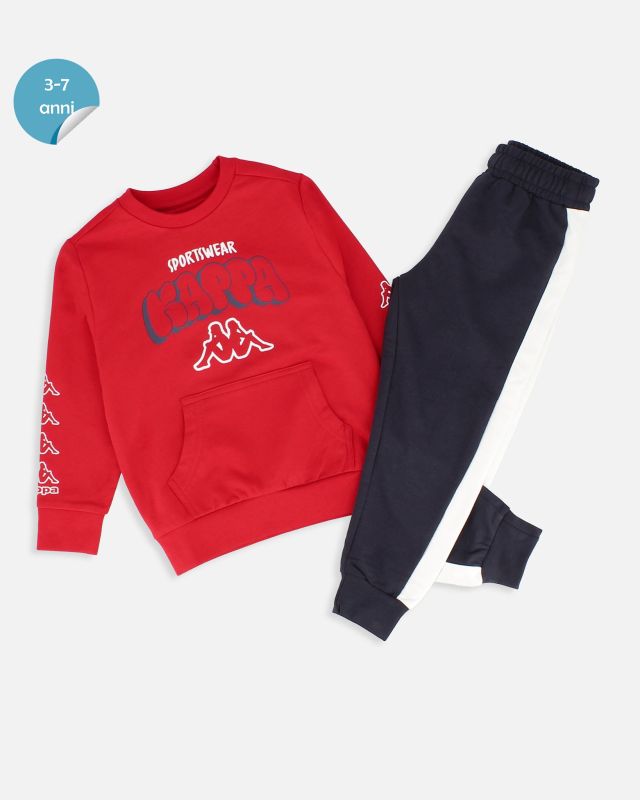 Prodotto: KAPPA - COMPLETO TUTA BAMBINO CON FELPA ROSSA