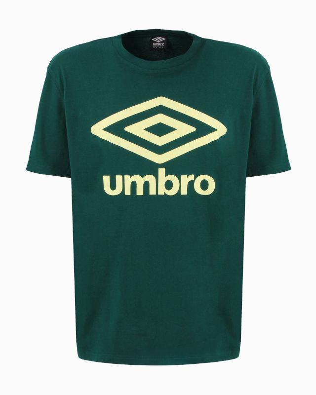 Prodotto: UMBRO -  T-shirt mezza manica verde con logo giallo in jersey