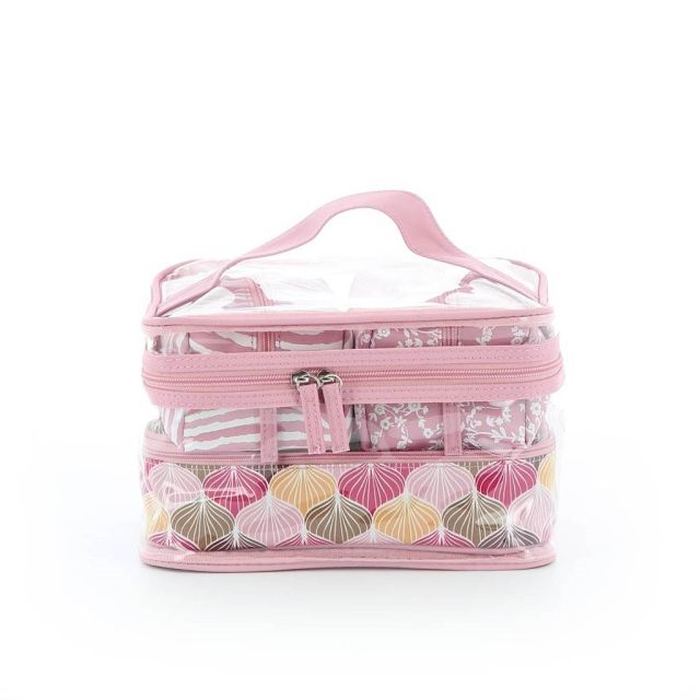 Prodotto: BACHATA- Set 4 trousse fantasia zebrata, fiori e conchiglie con trousse grande plastificata