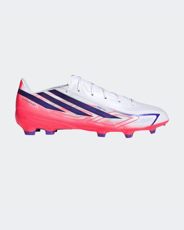 Prodotto: ADIDAS - SCARPA DA CALCIO F50 HYPERFAST LEAGUE FG BIANCA, ROSA FLUO E VIOLA DA UOMO, KJ3412