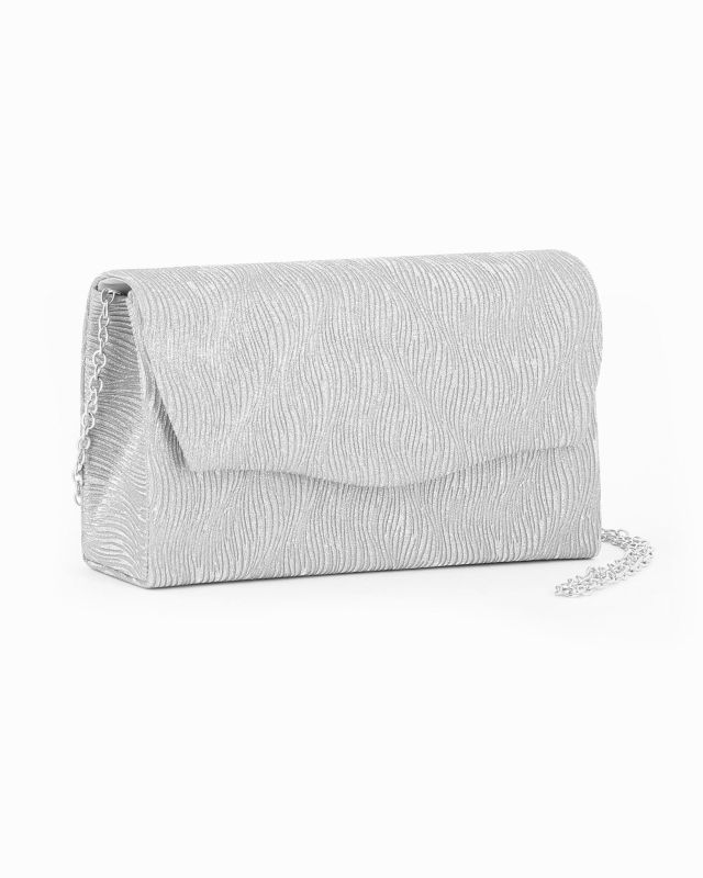 Prodotto: DIVAS - Pochette argento con patta ondulata