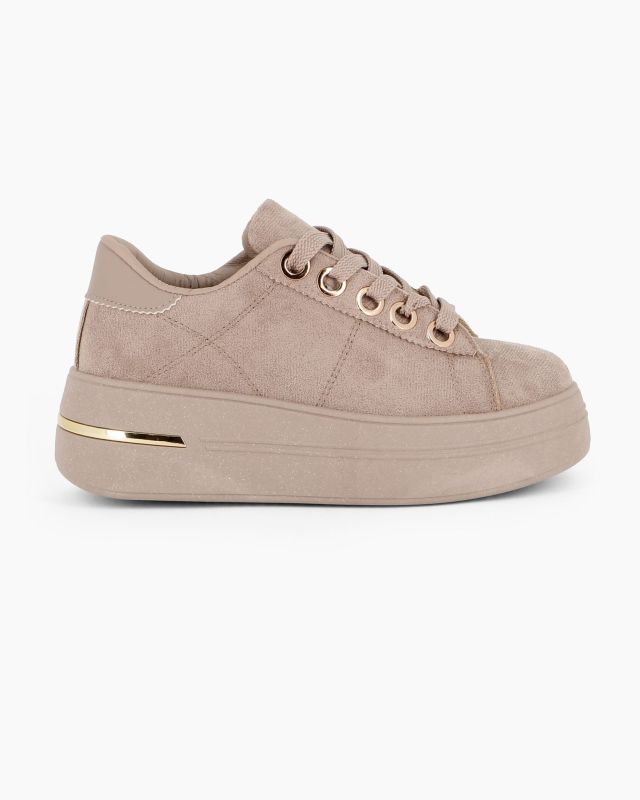 Prodotto: MISS GLOBO - Sneakers khaki scamosciata con lacci