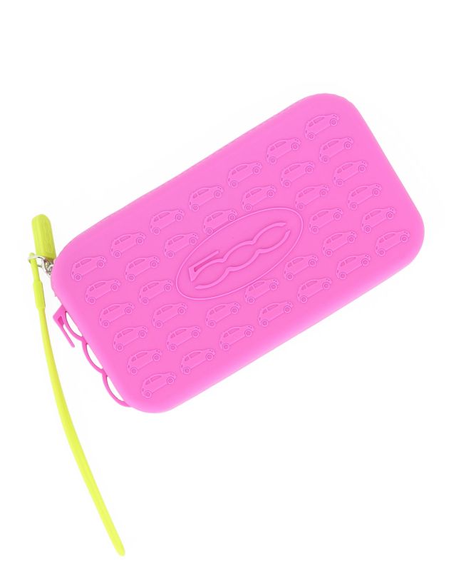 Prodotto: FIAT 500 - Pochette fuxia in silicone con polsiera