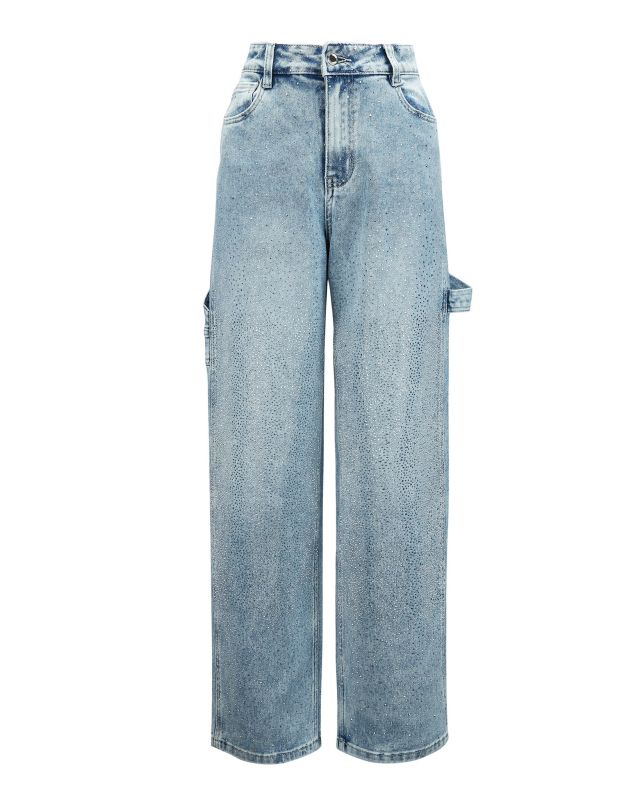 Prodotto: BACHATA - Jeans balloon blu chiaro con strass
