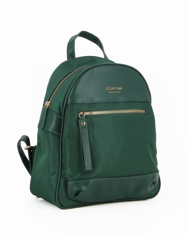 Prodotto: CORTINA POLO STYLE - Zaino verde con tasca frontale