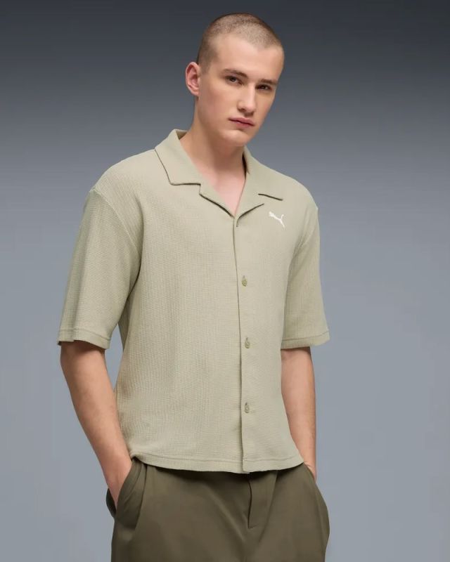 Prodotto: PUMA – CAMICIA GRIGIA WARDROBE ESS WAFFLE BOXY  DA UOMO, 634363-61