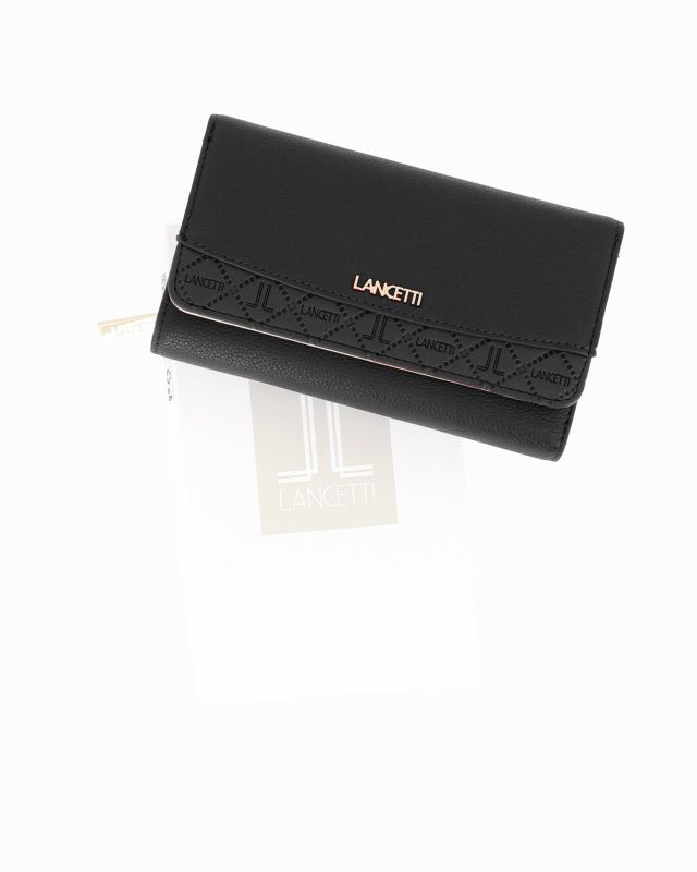 Prodotto: LANCETTI - Portafoglio nero con patta