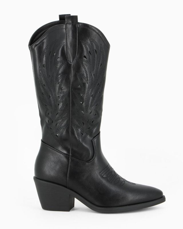 Prodotto: ZOE - Stivale texano nero con zip laterale, tacco 6CM
