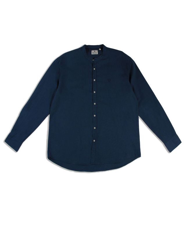 Prodotto: BLUE LEMON - OVER CAMICIA MANICA LUNGA LINO COLLO COREANO
