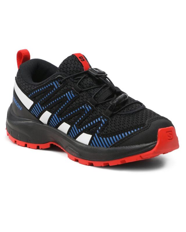 Prodotto: SALOMON - Scarpa da trekking nera e blu in mesh traspirante con intersuola in EVA, numerata 31/40 - XA PRO V8 J