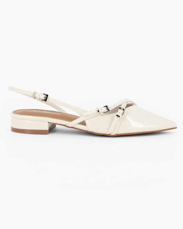 Prodotto: MISS GLOBO - Ballerina slingback verde a punta con cinturini incrociati