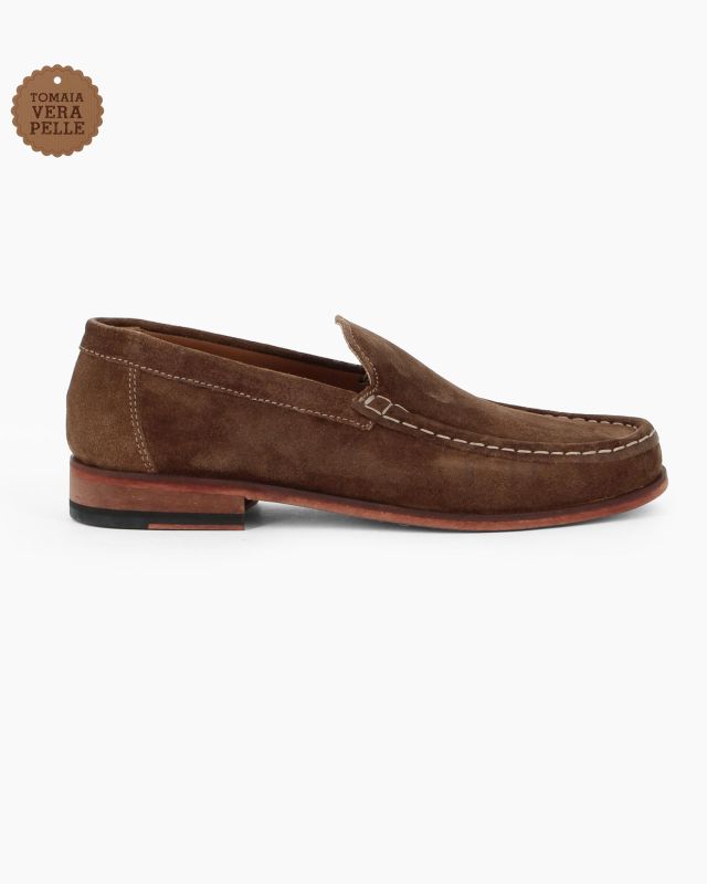 Prodotto: CLASS MAN - Mocassino visone scamosciato in VERA PELLE