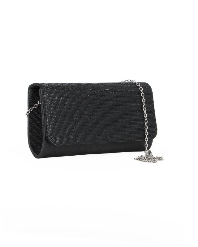 Prodotto: DIVAS -  Pochette nera tutta strass con patta