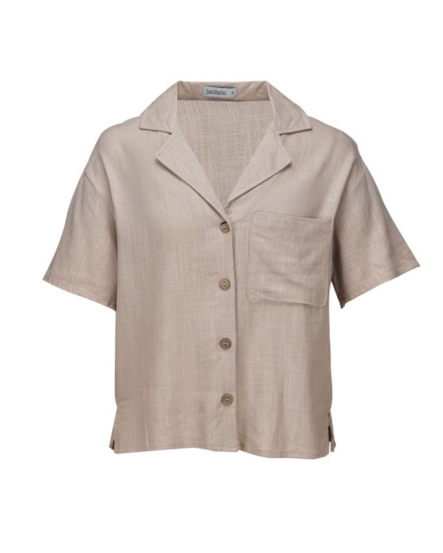 Prodotto: BACHATA - Camicia mezza manica con taschino beige