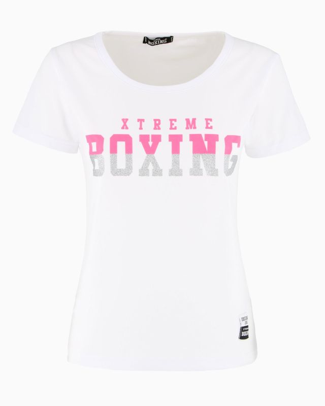 Prodotto: XTREME BOXING - TSHIRT BIANCA DA DONNA CON LOGO GLITTER