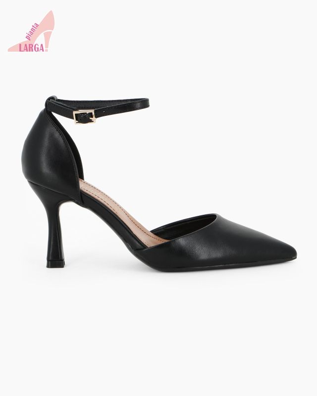 Prodotto: LADY GLOBO - Décolleté nera con sottopiede in VERA PELLE e calzata comoda, tacco 8CM