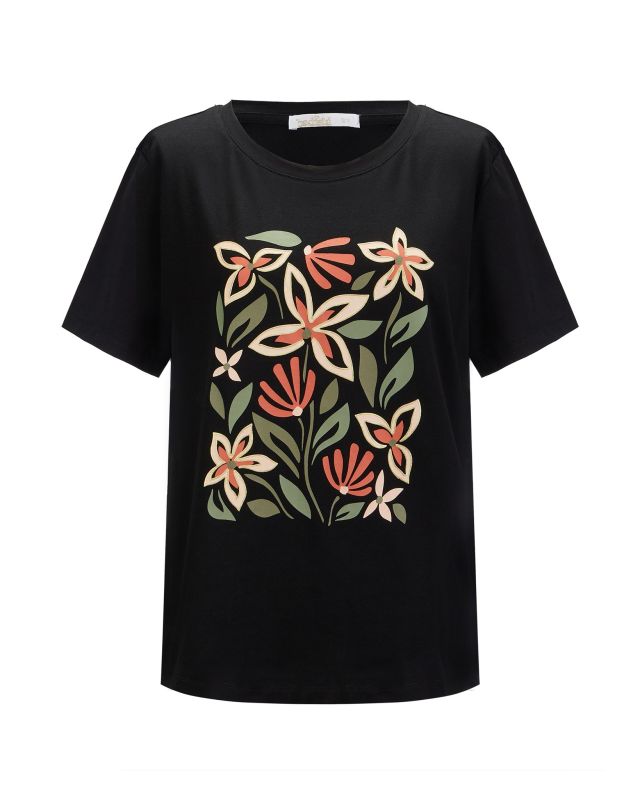 Prodotto: BACHATA - Tshirt manica corta con stampa floreale