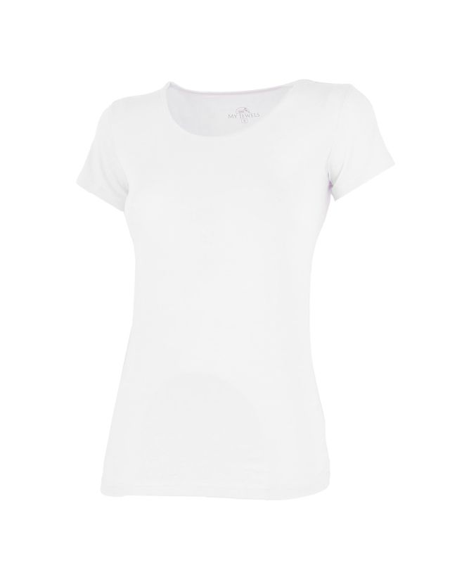 Prodotto: MY JEWELS - Tshirt mezza manica con scollo a girocollo BAMBOO beige