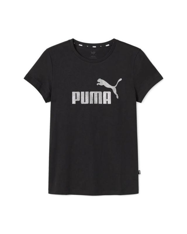 Prodotto: PUMA - T shirt nera da donna con logo glitterato