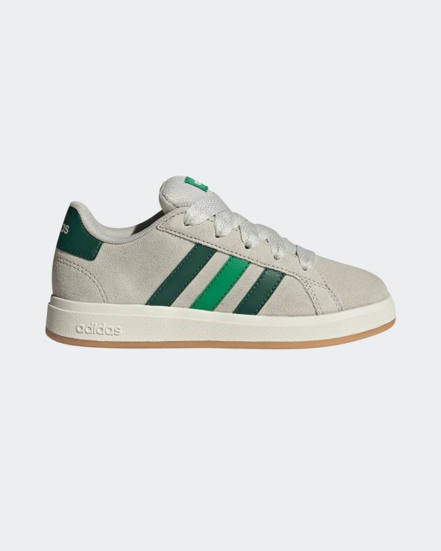 Prodotto: ADIDAS - SCARPA GRIGIA GRAND COURT 00S SCAMOSCIATA CON STRISCE VERDI 36-40 - IH6413