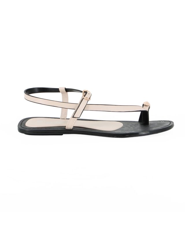 Prodotto: BACHATA - Sandalo infradito beige con dettaglio metallico