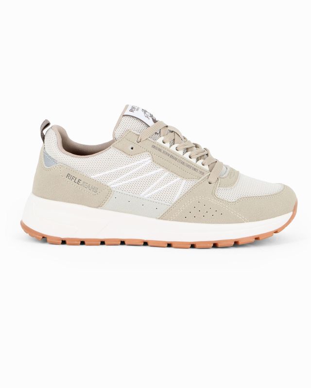 Prodotto: RIFLE - Scarpa beige da uomo con lacci