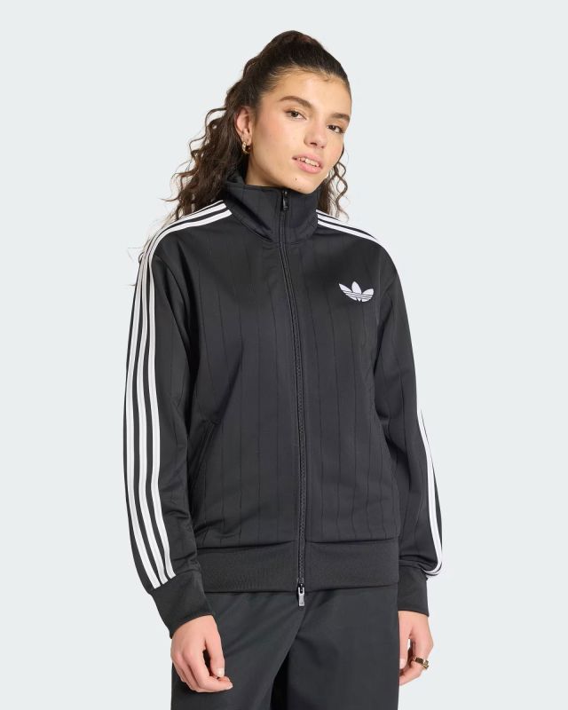 Prodotto: ADIDAS - GIACCA SPORTIVA RIGHE FIREBIRD  FULL ZIP NERA CON DETTAGLI BIANCHI DA DONNA, KS6786