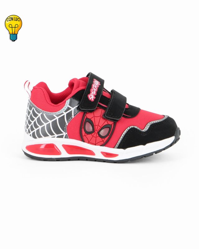 Prodotto: SPIDERMAN - Sneakers nera da bambino con luci e strappi, numerata 24/31