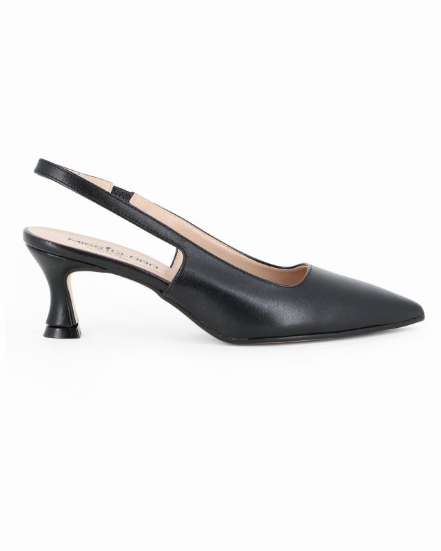 Prodotto: MISS GLOBO - Décolleté slingback nera, tacco 5,5CM - MADE IN ITALY