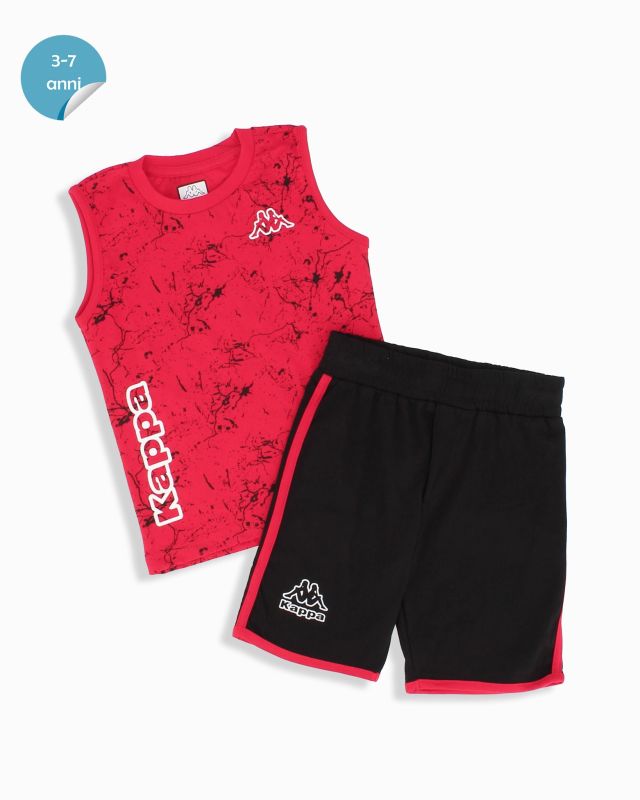 Prodotto: KAPPA - Completo smanicato bambino 3-7 anni blu rosso in cotone