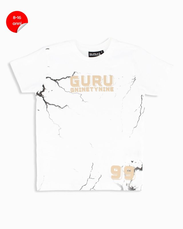 Prodotto: GURU - Tshirt manica corta bianca bambino 8-16 anni in cotone