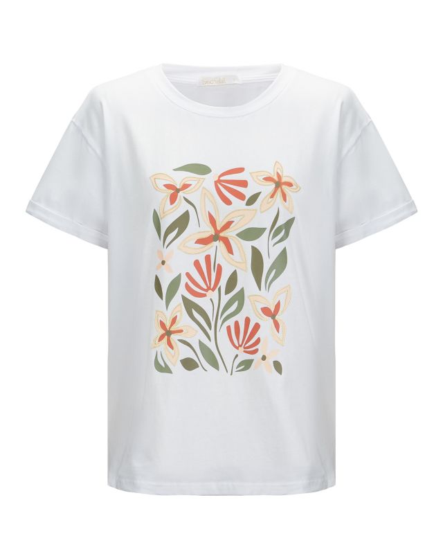 Prodotto: BACHATA - Tshirt manica corta con stampa floreale