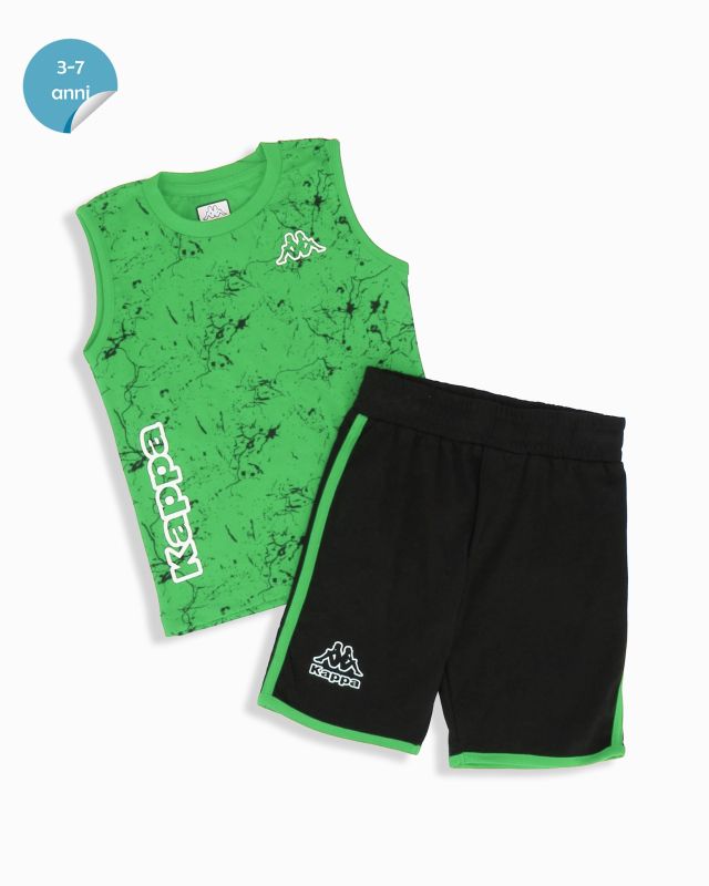 Prodotto: KAPPA - Completo smanicato bambino 3-7 anni verde in cotone