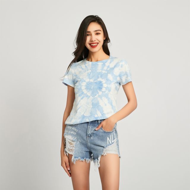 Prodotto: BACHATA - TSHIRT MANICA CORTA CELESTE TIE-DYE