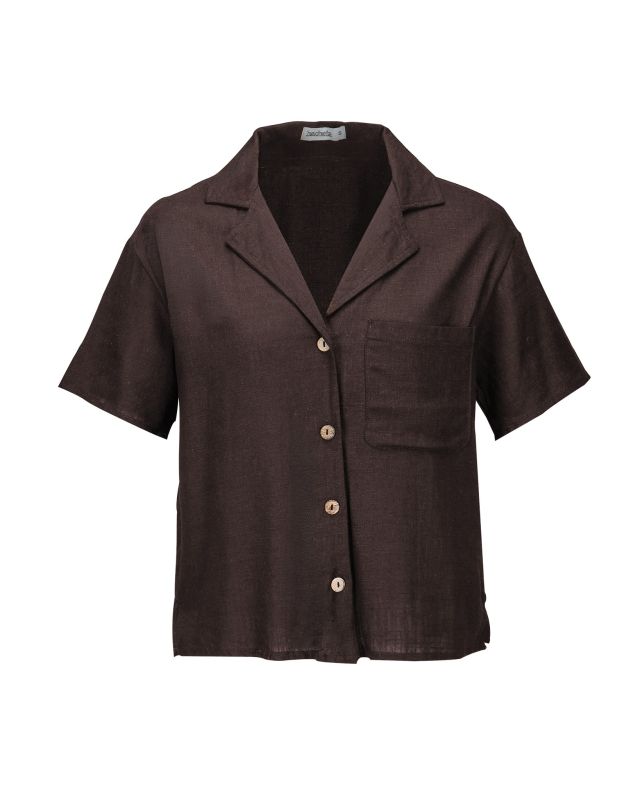 Prodotto: BACHATA - Camicia mezza manica con taschino marrone